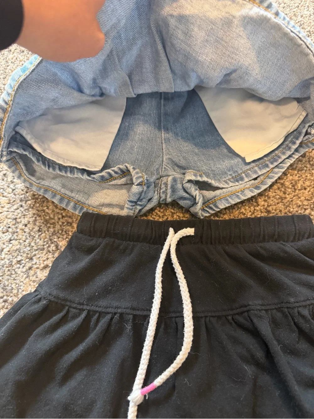 Girls cat and jack Pull-On Skort - Black and Light Denim